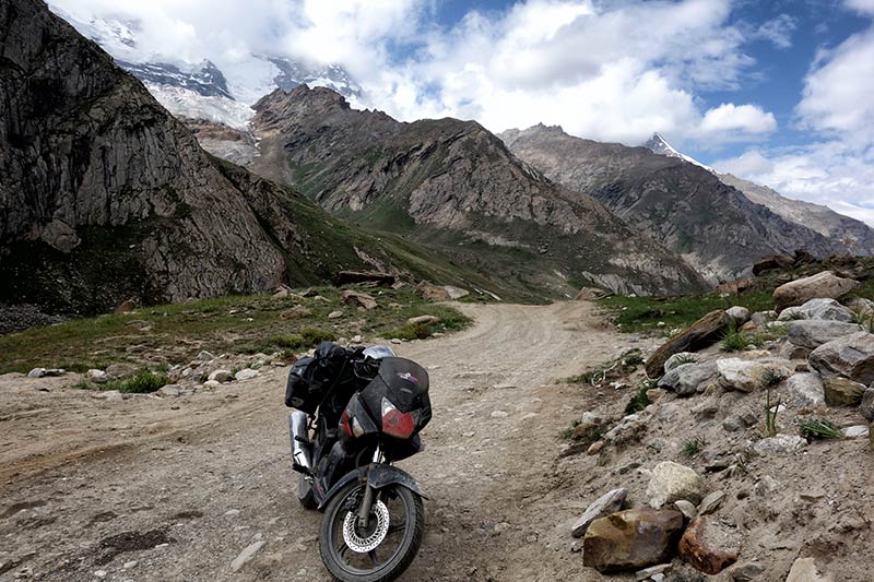 motorcycle in the mountains